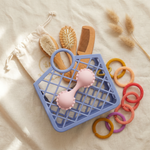 Baby Shower Gift Set — Caddie + Brush Set + Rattle + Links | 4-Piece Bundle — view 1