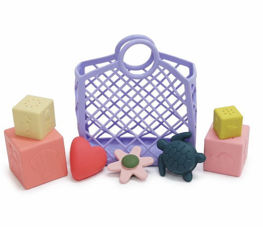 Caddie and toy bundle BPA-free silicone baby gift by Everything Littles